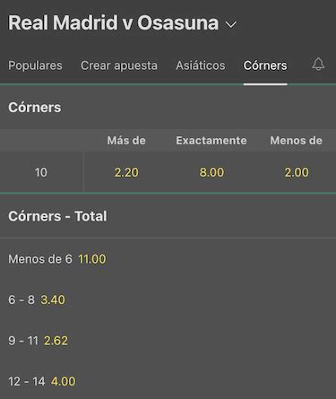 comparacion de corners bet365|¿Como Apostar en Bet365 en los Corners.